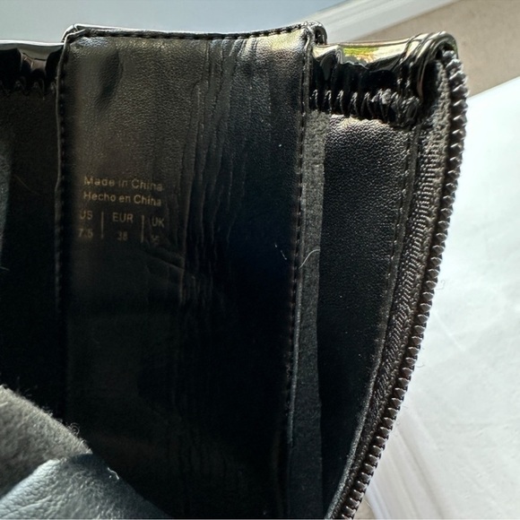 ALDO BLOCK HEEL ANKLE BOOTS WOMENS SZ 7 BLACK PATENT FINISH ZIPPER CLOSURE - Picture 12 of 16